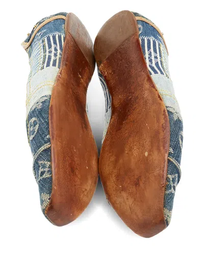 Pre-owned Louis Vuitton Monogram Denim Ballet Flats In Blue