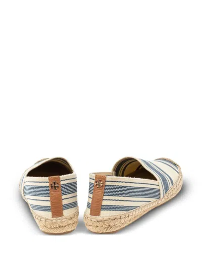 Pre-owned Tory Burch  Striped Slip-on Flat Espadrilles