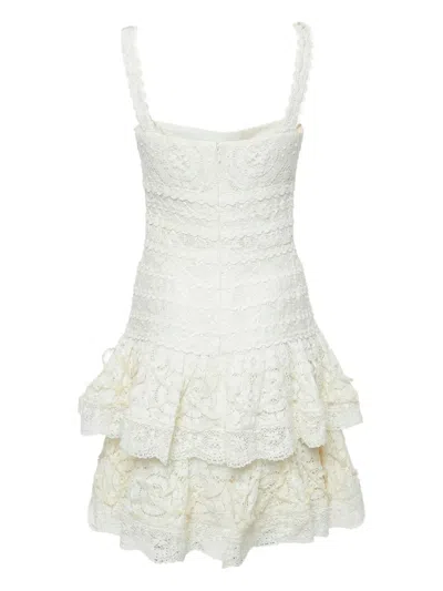 Pre-owned Oscar De La Renta Laced Mini Dress
