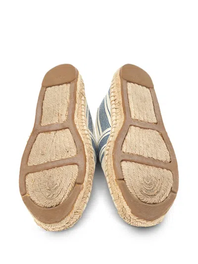 Pre-owned Tory Burch  Striped Slip-on Flat Espadrilles