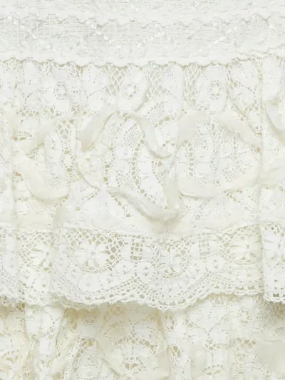 Pre-owned Oscar De La Renta Laced Mini Dress
