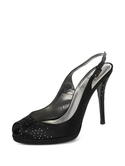 Pre-owned Stuart Weitzman  120mm Peep-toe Stiletto Heels In Black