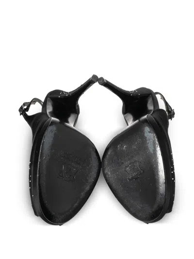Pre-owned Stuart Weitzman  120mm Peep-toe Stiletto Heels In Black