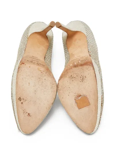 Pre-owned Jimmy Choo 120mm Leather Heeled Pumps In Gold