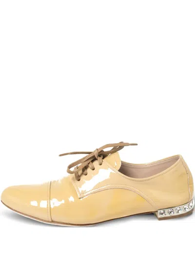 Pre-owned Miu Miu Crystal-embellished Derby Shoes