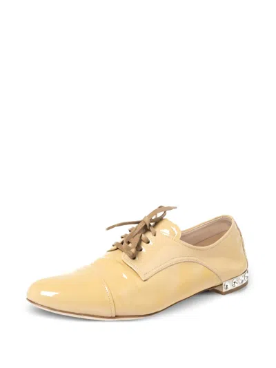 Pre-owned Miu Miu Crystal-embellished Derby Shoes