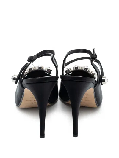 Pre-owned Sergio Rossi Vintage  110mm Slingback Pointed-toe Pumps In Black