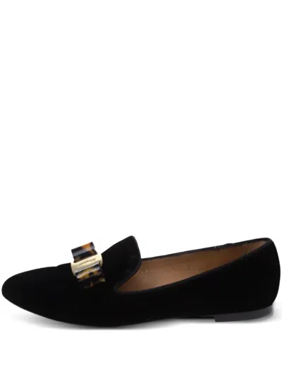 Pre-owned Ferragamo Leather Loafers In Black