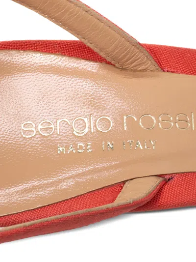 Pre-owned Sergio Rossi  110mm Embroidered Cork-sole Sandals In Pink