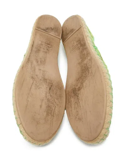 Pre-owned Valentino Garavani Floral-lace Espadrilles In Green