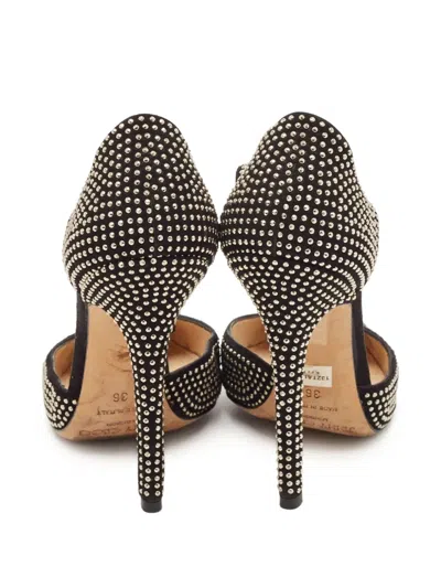 Pre-owned Jimmy Choo 120mm Studded T-strap Pumps In Black