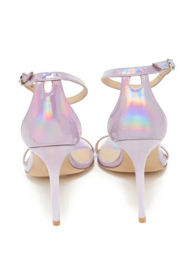 Pre-owned Stuart Weitzman 105mm Nudistcurve Iridescent Ankle-strap Sandals