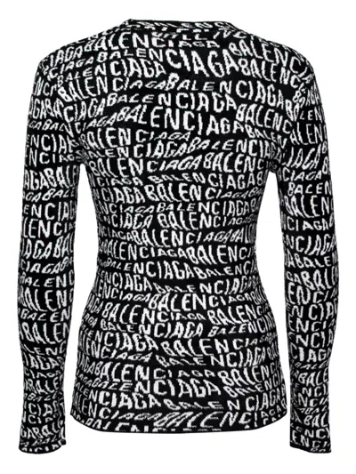 Pre-owned Balenciaga Logo-print Top In Black