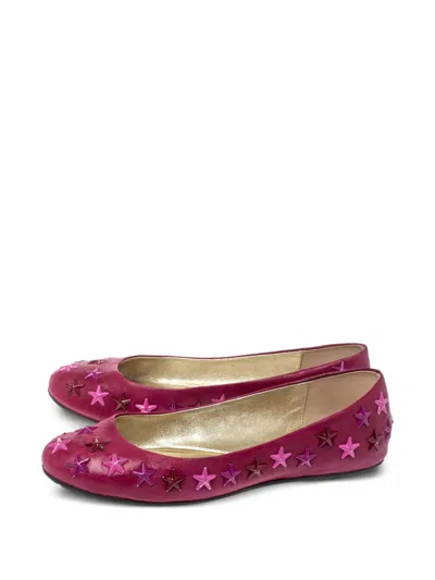 Pre-owned Jimmy Choo Star-embellished Ballet Flats In Pink