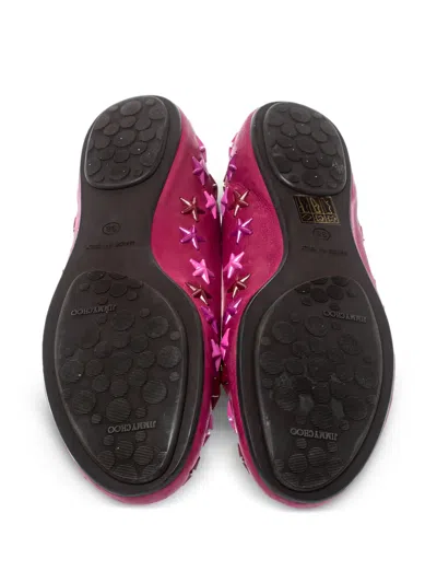 Pre-owned Jimmy Choo Star-embellished Ballet Flats In Pink