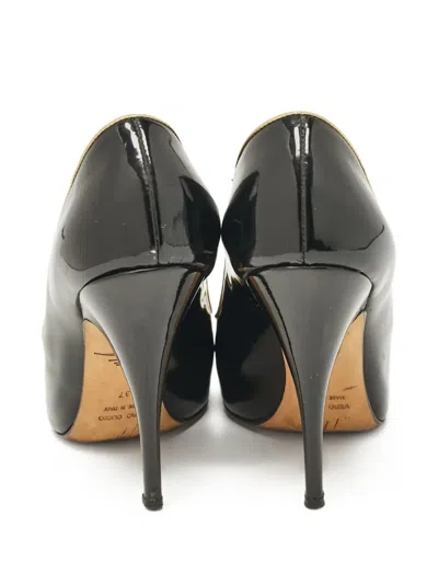 Pre-owned Giuseppe Zanotti Vintage  110mm Peep-toe Pumps In Black
