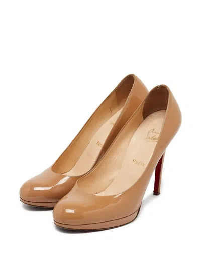 Pre-owned Christian Louboutin 120mm New Simple Leather Pumps In Neutral