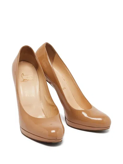 Pre-owned Christian Louboutin 120mm New Simple Leather Pumps In Neutral