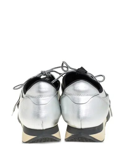 Pre-owned Balenciaga Race Runner Sneakers In Silver
