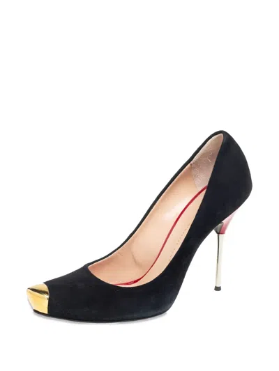 Pre-owned Giuseppe Zanotti  105mm Suede Pumps In Black