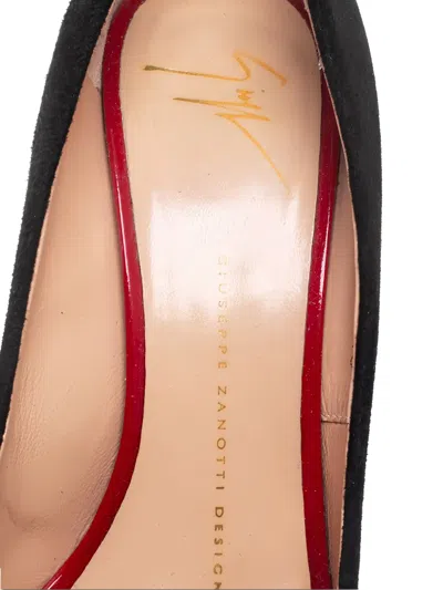 Pre-owned Giuseppe Zanotti  105mm Suede Pumps In Black