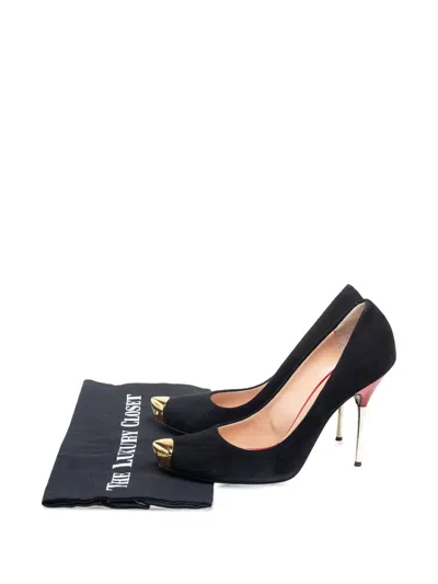 Pre-owned Giuseppe Zanotti  105mm Suede Pumps In Black