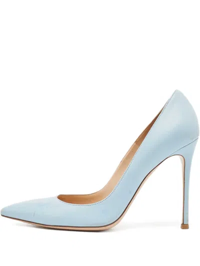 Pre-owned Gianvito Rossi  120mm Gianvito Pointed-toe Pumps In Blue