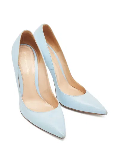 Pre-owned Gianvito Rossi  120mm Gianvito Pointed-toe Pumps In Blue