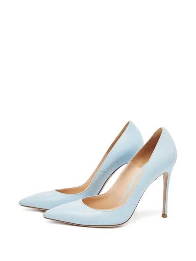 Pre-owned Gianvito Rossi  120mm Gianvito Pointed-toe Pumps In Blue
