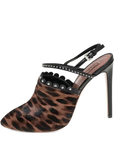Pre-owned Alaïa 110mm Leopard-print Pumps In Brown