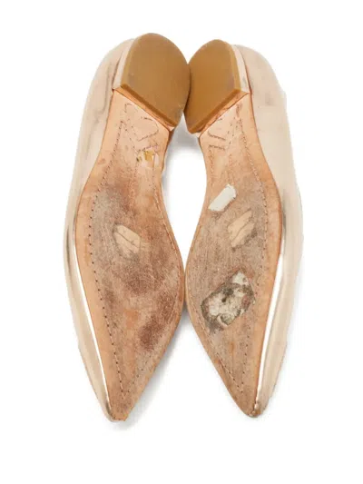 Pre-owned Sophia Webster  Bibi Metallic-effect Embellished Ballet Flats