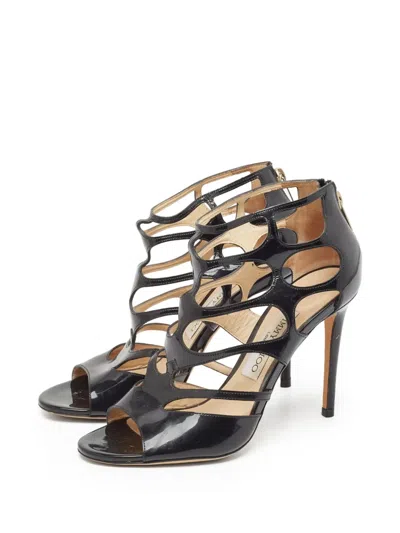Pre-owned Jimmy Choo 110mm Cut-out Sandals In Black