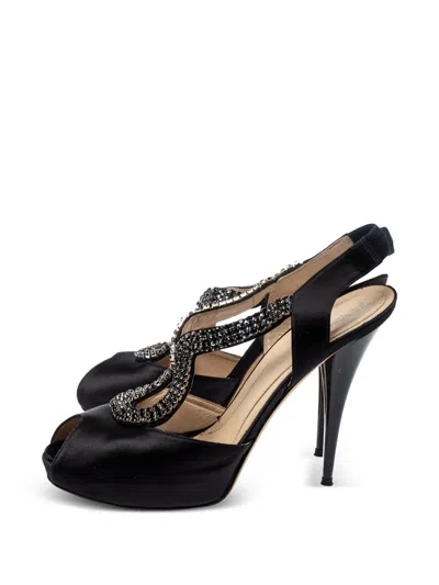 Pre-owned Fendi 120mm Crystal-embellished Sandals