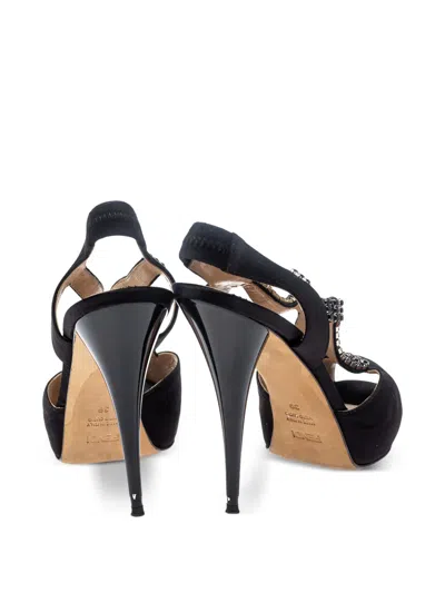 Pre-owned Fendi 120mm Crystal-embellished Sandals