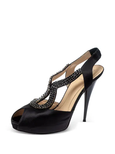 Pre-owned Fendi 120mm Crystal-embellished Sandals