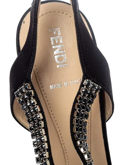 Pre-owned Fendi 120mm Crystal-embellished Sandals
