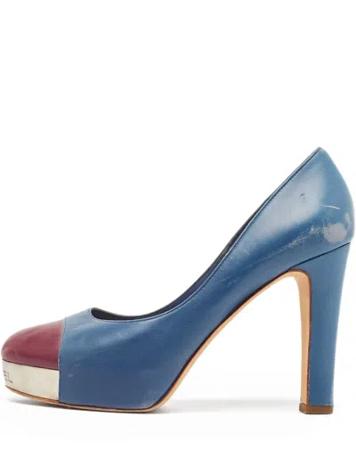 Pre-owned Chanel 110mm Cap-toe Platform Pumps