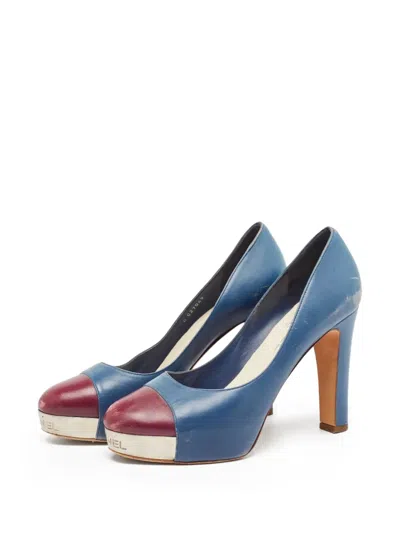 Pre-owned Chanel 110mm Cap-toe Platform Pumps