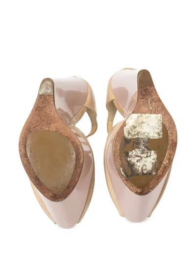 Pre-owned Giuseppe Zanotti Vintage 155mm Peep-toe Wedge Pumps
