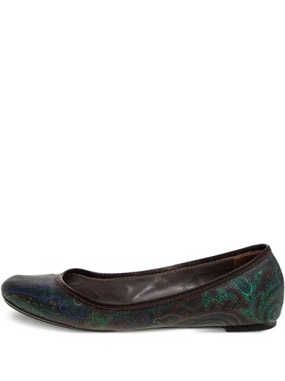 Pre-owned Etro Paisley-print Ballet Flats