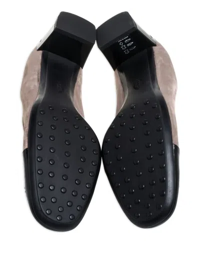 Pre-owned Tod's Vintage 50mm Studded Cap-toe Block-heel Pumps