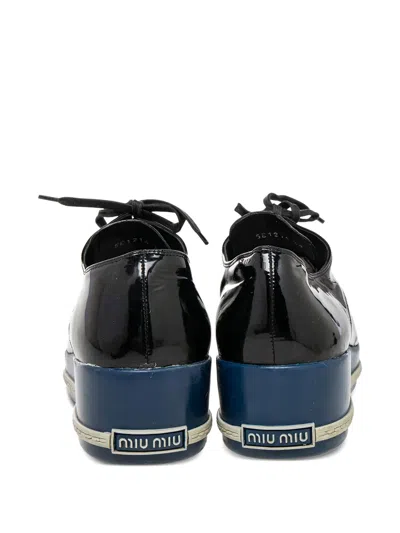 Pre-owned Miu Miu Patent Platform Derby Shoes