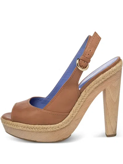 Pre-owned Sergio Rossi Vintage  115mm Platform Slingback Sandals