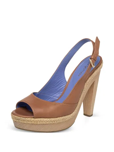 Pre-owned Sergio Rossi Vintage  115mm Platform Slingback Sandals