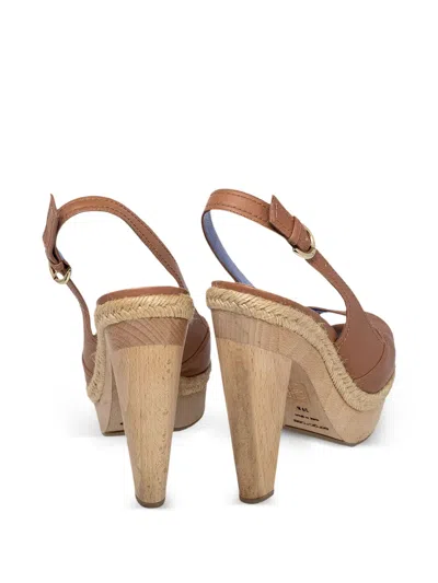 Pre-owned Sergio Rossi Vintage  115mm Platform Slingback Sandals