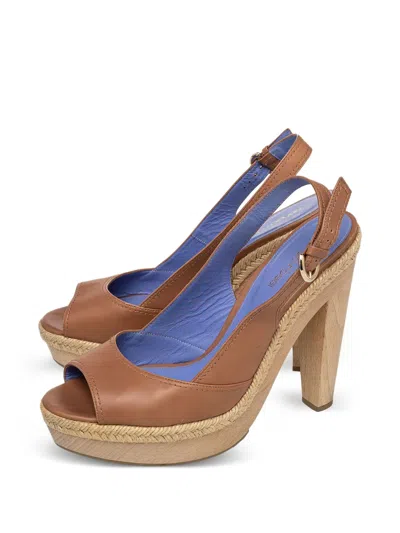 Pre-owned Sergio Rossi Vintage  115mm Platform Slingback Sandals