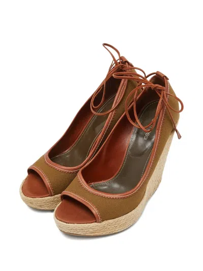 Pre-owned Sergio Rossi Vintage Espadrille Wedge Sandals