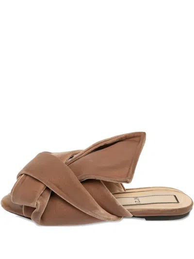 Pre-owned N°21  Knotted Velvet Slide Sandals