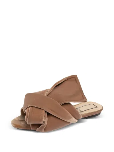 Pre-owned N°21  Knotted Velvet Slide Sandals