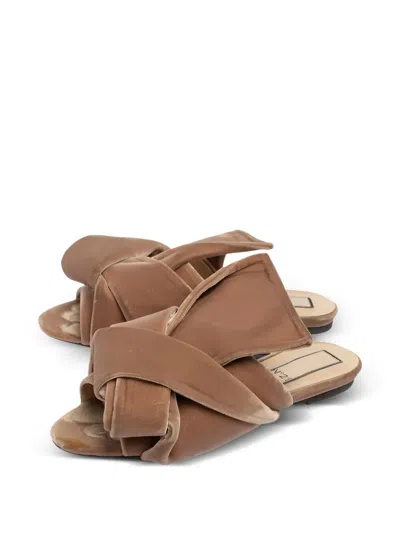 Pre-owned N°21  Knotted Velvet Slide Sandals